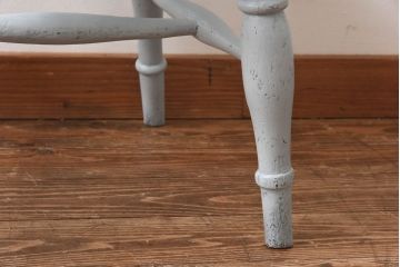 アンティーク家具　イギリスアンティーク　シャビーシックな淡いカラーがお洒落なペイントチェア(椅子、イス、板座チェア)(R-030710)(1)