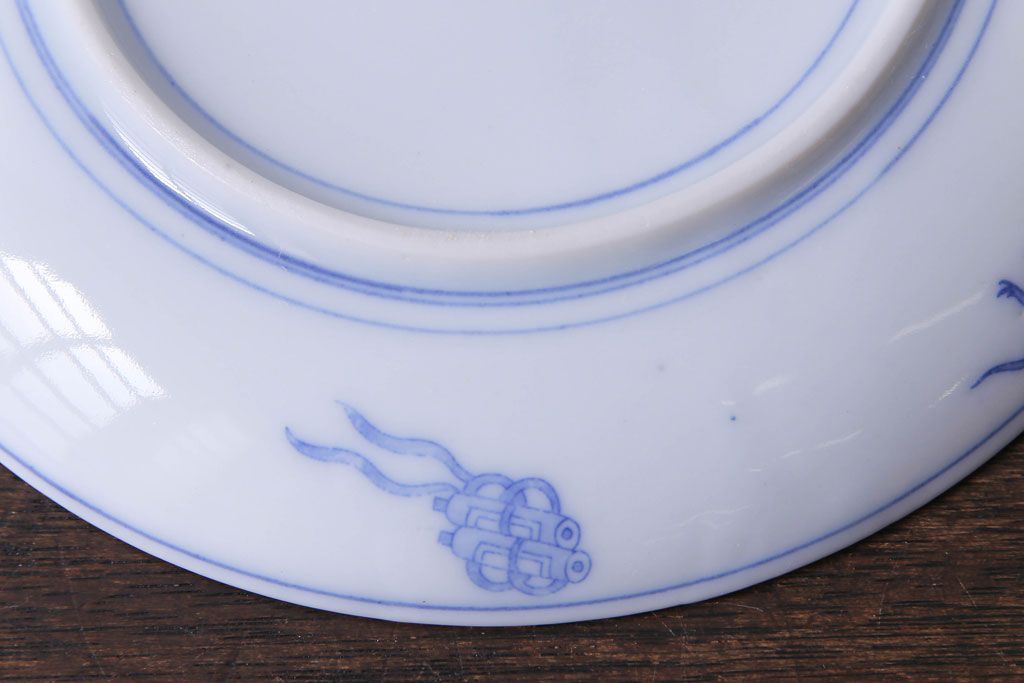 和製アンティーク　大正昭和初期　馬の図　印判皿(6寸皿、中皿)3枚セット