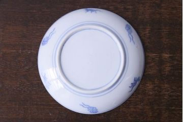 アンティーク雑貨　骨董　馬図　大正昭和初期の古い中皿(6寸皿、印判皿)2枚セット(2)