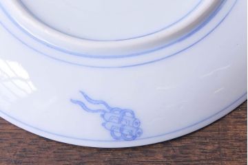 アンティーク雑貨　骨董　馬図　大正昭和初期の古い中皿(6寸皿、印判皿)2枚セット(2)