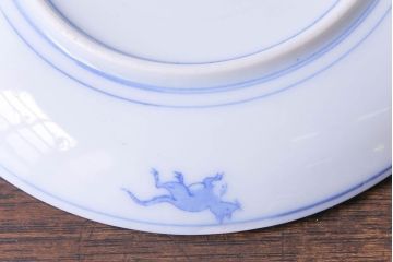 アンティーク雑貨　骨董　馬図　大正昭和初期の古い中皿(6寸皿、印判皿)2枚セット(2)