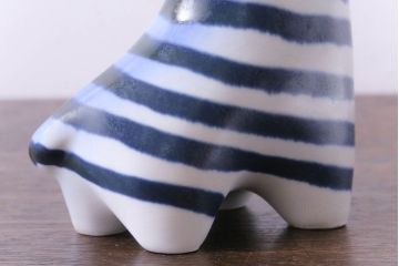 アンティーク雑貨　北欧ビンテージ　アラビア(ARABIA)　Taisto Kaasinen　シマウマのオブジェ(ブルー)