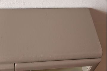 イギリスアンティーク　ペイント家具　優しげな色合いが上品なペイントキャビネット(収納棚、本棚)