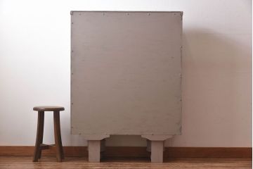 イギリスアンティーク　ペイント家具　優しげな色合いが上品なペイントキャビネット(収納棚、本棚)