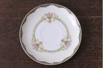 アンティーク雑貨　オールドノリタケ(則武・日陶)　ヤジロベー印　クラシックなカップ&ソーサー2客セット(洋食器)(3)