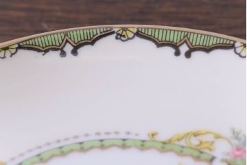 アンティーク雑貨　オールドノリタケ(則武・日陶)　ヤジロベー印　クラシックなカップ&ソーサー2客セット(洋食器)(3)