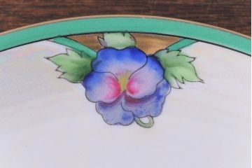 オールドノリタケ(Noritake、則武)　パール加工が施されたコンポート(脚付き盛り付け皿、果物皿、洋食器)