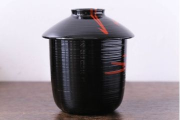 和製アンティーク　和モダンなデザインの木製糸目椀5客セット(漆器)