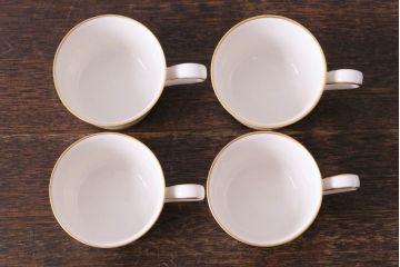 中古　ノリタケ(Noritake)　リントン(LINTON)シリーズ　カップ&ソーサー4客セット(洋食器)