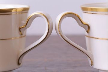中古　ノリタケ(Noritake)　リントン(LINTON)シリーズ　カップ&ソーサー4客セット(洋食器)