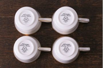 中古　ノリタケ(Noritake)　リントン(LINTON)シリーズ　カップ&ソーサー4客セット(洋食器)