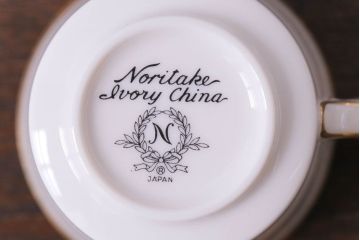中古　ノリタケ(Noritake)　リントン(LINTON)シリーズ　カップ&ソーサー4客セット(洋食器)