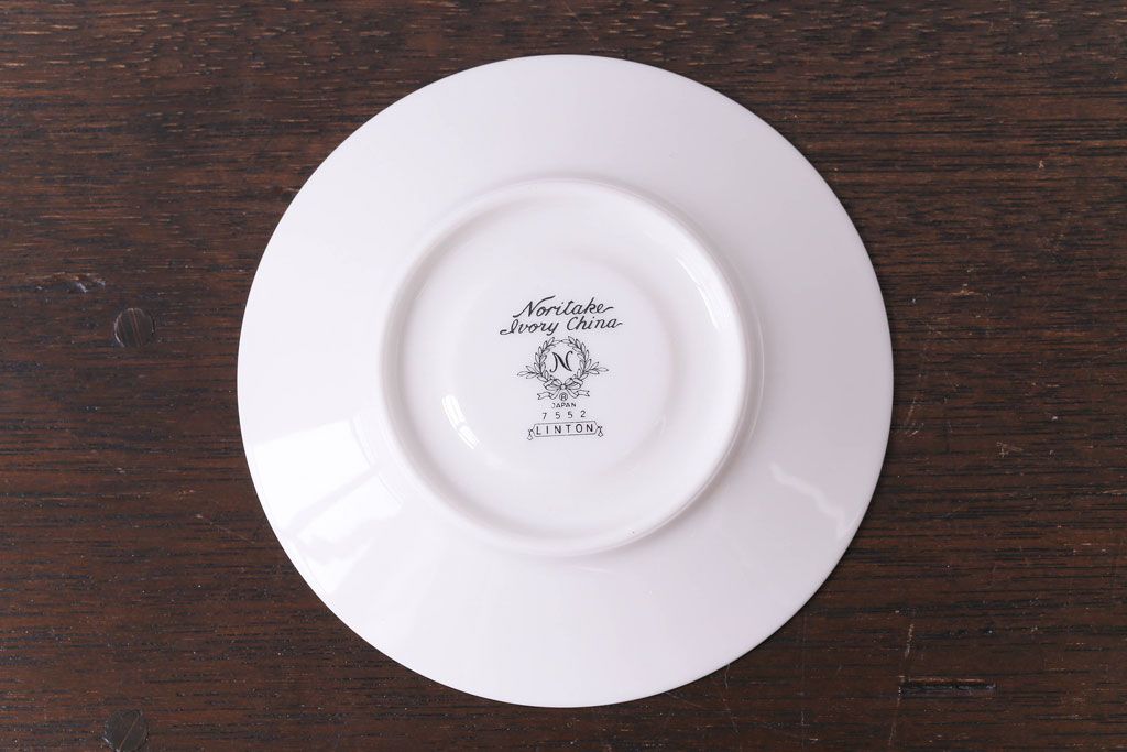 中古　ノリタケ(Noritake)　リントン(LINTON)シリーズ　カップ&ソーサー4客セット(洋食器)