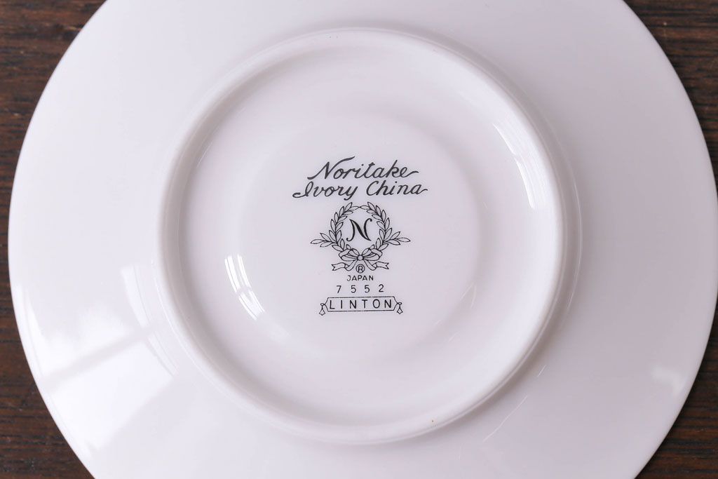 中古　ノリタケ(Noritake)　リントン(LINTON)シリーズ　カップ&ソーサー4客セット(洋食器)