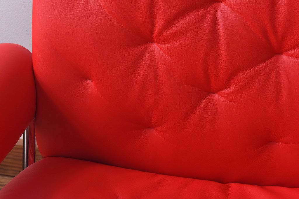 中古　EKORNES(エコーネス)　ストレスレスメトロハイバックチェア・オットマン　トマト(定価合わせて約32万円)(1)