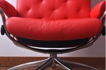 中古　EKORNES(エコーネス)　ストレスレスメトロハイバックチェア・オットマン　トマト(定価合わせて約32万円)(2)