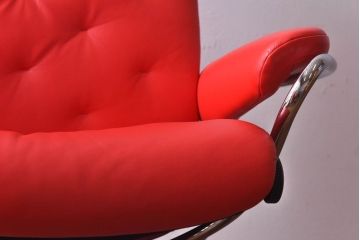 中古　EKORNES(エコーネス)　ストレスレスメトロハイバックチェア・オットマン　トマト(定価合わせて約32万円)(3)
