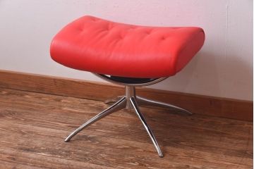 中古　EKORNES(エコーネス)　ストレスレスメトロハイバックチェア・オットマン　トマト(定価合わせて約32万円)(3)