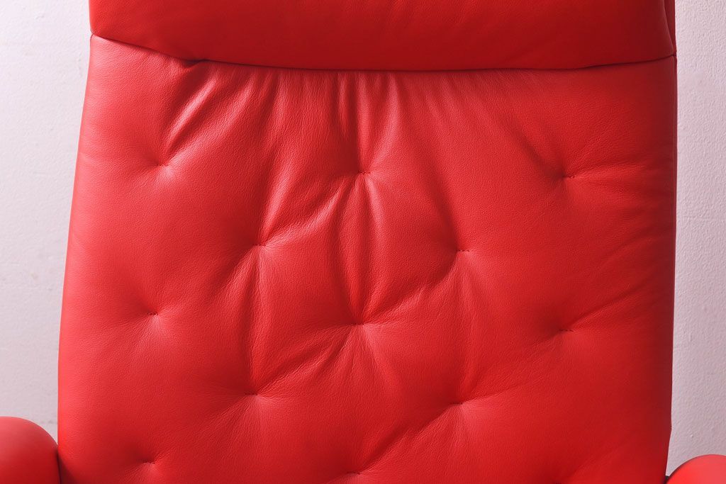 中古　EKORNES(エコーネス)　ストレスレスメトロハイバックチェア・オットマン　トマト(定価合わせて約32万円)(3)