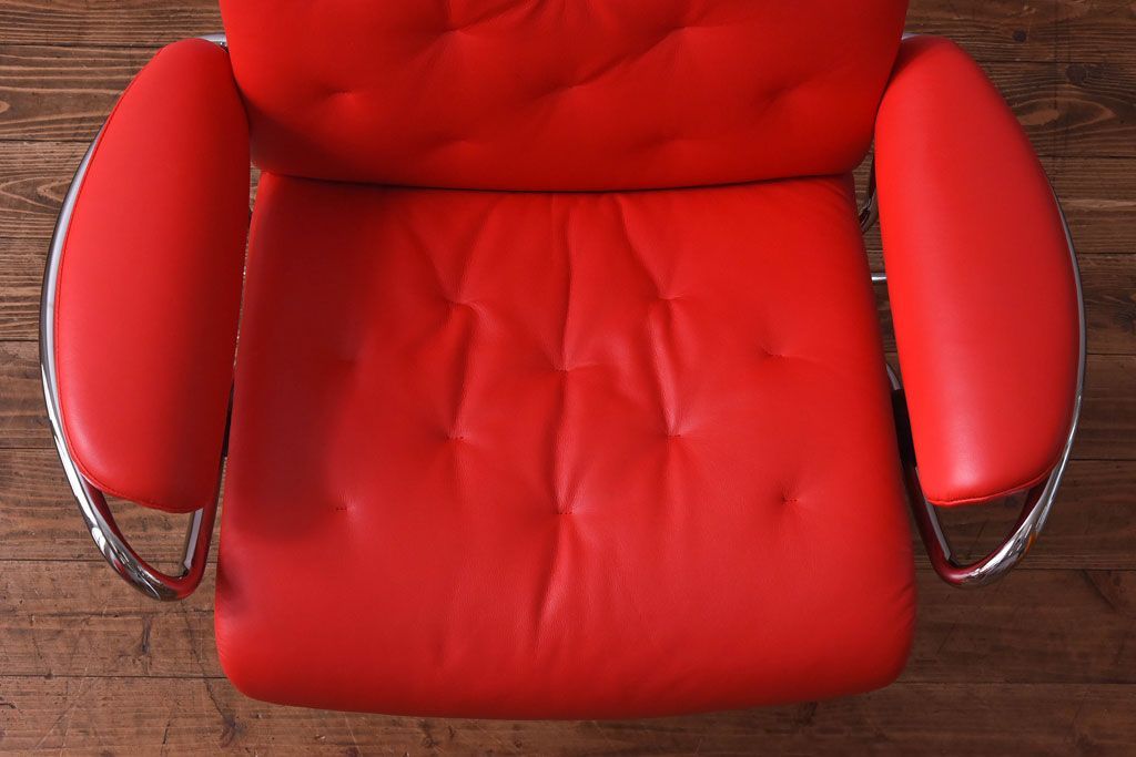 中古　EKORNES(エコーネス)　ストレスレスメトロハイバックチェア・オットマン　トマト(定価合わせて約32万円)(3)