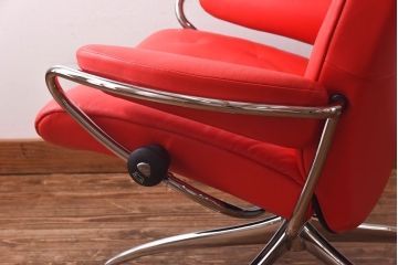 中古　EKORNES(エコーネス)　ストレスレスメトロハイバックチェア・オットマン　トマト(定価合わせて約32万円)(3)