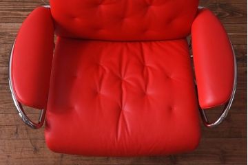 中古　EKORNES(エコーネス)　ストレスレスメトロハイバックチェア・オットマン　トマト(定価合わせて約32万円)(3)