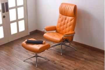 中古　EKORNES(エコーネス)　ストレスレスメトロハイバックチェア・オットマン　クレメンタイン(定価合わせて約32万円)(3)