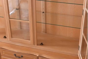 中古　ETHAN ALLEN(イーセンアーレン)　大型チャイナキャビネット(カップボード、食器棚、飾り棚)