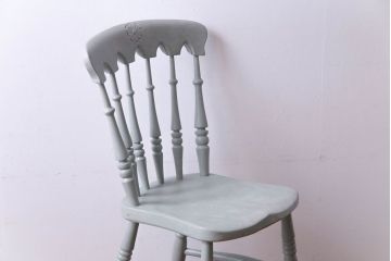 アンティーク家具 イギリスアンティーク シャビーシックな淡いカラーがお洒落なペイントチェア(椅子、ヴィクトリアンチェア)(2)