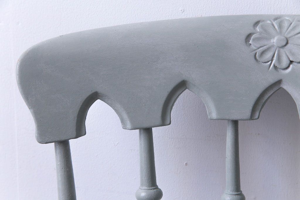 アンティーク家具 イギリスアンティーク シャビーシックな淡いカラーがお洒落なペイントチェア(椅子、ヴィクトリアンチェア)(2)