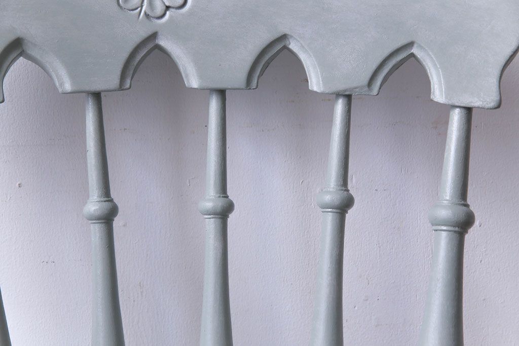 アンティーク家具 イギリスアンティーク シャビーシックな淡いカラーがお洒落なペイントチェア(椅子、ヴィクトリアンチェア)(2)