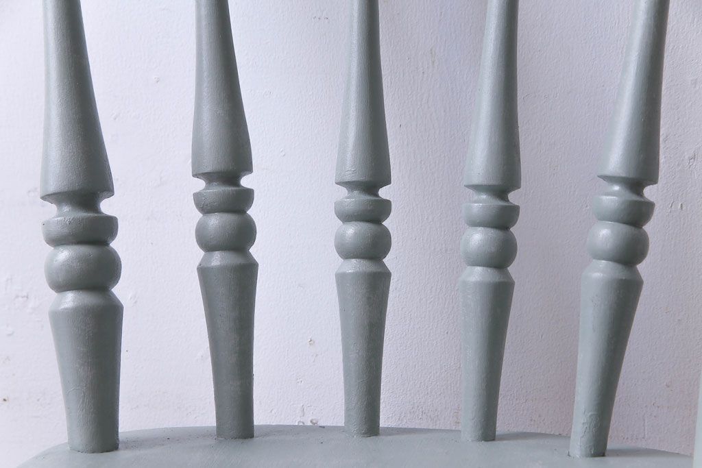 アンティーク家具 イギリスアンティーク シャビーシックな淡いカラーがお洒落なペイントチェア(椅子、ヴィクトリアンチェア)(2)