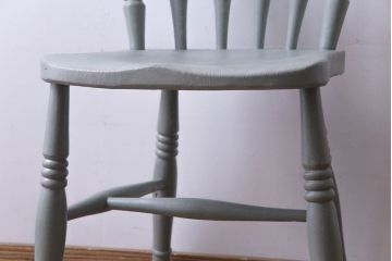 アンティーク家具 イギリスアンティーク シャビーシックな淡いカラーがお洒落なペイントチェア(椅子、ヴィクトリアンチェア)(2)