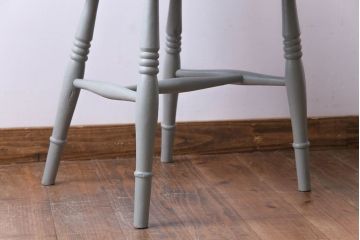 アンティーク家具 イギリスアンティーク シャビーシックな淡いカラーがお洒落なペイントチェア(椅子、ヴィクトリアンチェア)(2)
