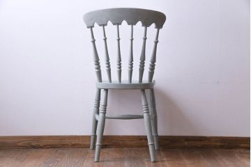 アンティーク家具 イギリスアンティーク シャビーシックな淡いカラーがお洒落なペイントチェア(椅子、ヴィクトリアンチェア)(2)
