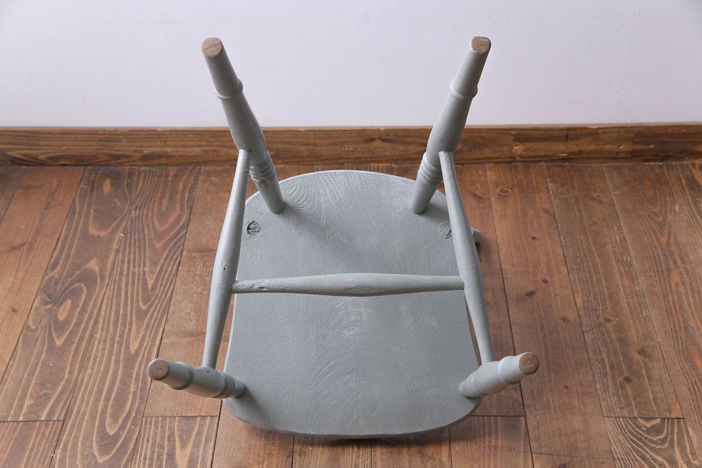 アンティーク家具 イギリスアンティーク シャビーシックな淡いカラーがお洒落なペイントチェア(椅子、ヴィクトリアンチェア)(2)