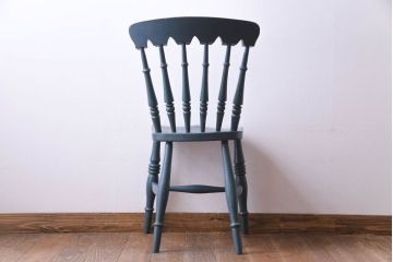 アンティーク家具　イギリスアンティーク　シャビーシックなくすんだカラーがお洒落なペイントチェア(椅子、ヴィクトリアンチェア)