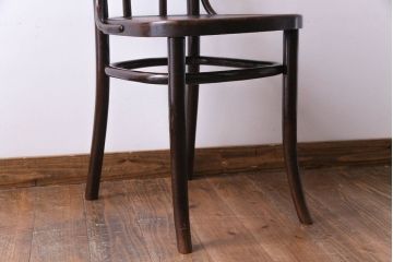 ヨーロッパヴィンテージ家具　素朴な造形のベントウッドチェア(ダイニングチェア、椅子、ビンテージ)