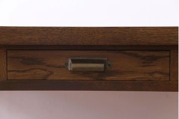 昭和レトロ　ホワイトオーク無垢材　素朴な佇まいが魅力のリメイク作業テーブル(ダイニングテーブル、作業台)