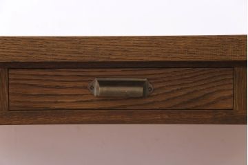 昭和レトロ　ホワイトオーク無垢材　素朴な佇まいが魅力のリメイク作業テーブル(ダイニングテーブル、作業台)