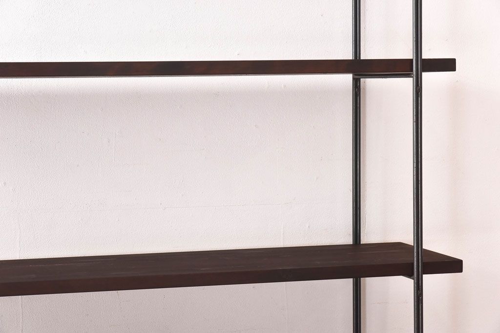 【H様ご成約済】ラフジュ工房オリジナル ディスプレイに活躍する薄型アイアンラック【大】(陳列棚、飾り棚)(2)