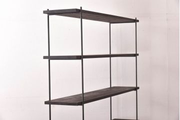 ラフジュ工房オリジナル ディスプレイに活躍する薄型アイアンラック【中】(陳列棚、飾り棚)(1)