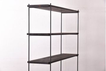 ラフジュ工房オリジナル ディスプレイに活躍する薄型アイアンラック【小】(陳列棚、飾り棚)