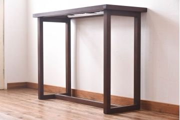 リメイク品 躍動感のある彫りが美しい欄間のガラステーブル(サイドテーブル、コンソールテーブル)