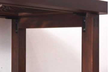 リメイク品 躍動感のある彫りが美しい欄間のガラステーブル(サイドテーブル、コンソールテーブル)