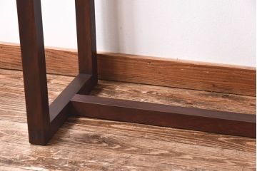 リメイク品 躍動感のある彫りが美しい欄間のガラステーブル(サイドテーブル、コンソールテーブル)