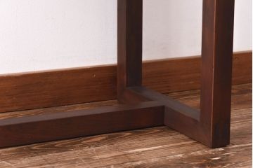 リメイク品 躍動感のある彫りが美しい欄間のガラステーブル(サイドテーブル、コンソールテーブル)