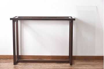 リメイク品 躍動感のある彫りが美しい欄間のガラステーブル(サイドテーブル、コンソールテーブル)