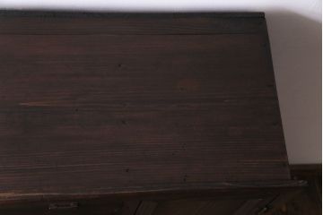 和製アンティーク　古材使用の横開き戸付きパタパタ収納棚(下駄箱、靴箱)