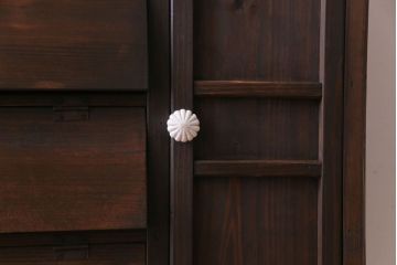 和製アンティーク　古材使用の横開き戸付きパタパタ収納棚(下駄箱、靴箱)